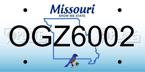 OGZ6002 Missouri License Plate