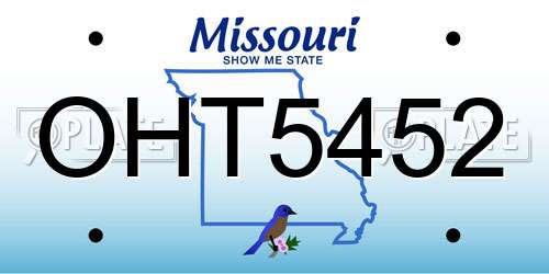 OHT5452 Missouri License Plate