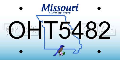 OHT5482 Missouri License Plate