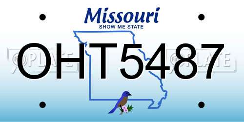 OHT5487 Missouri License Plate