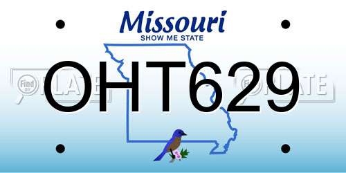 OHT629 Missouri License Plate