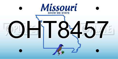 OHT8457 Missouri License Plate