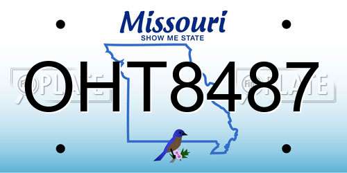 OHT8487 Missouri License Plate