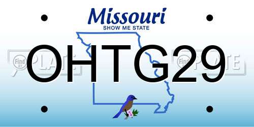OHTG29 Missouri License Plate
