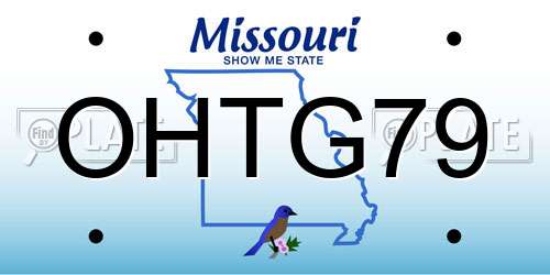 OHTG79 Missouri License Plate
