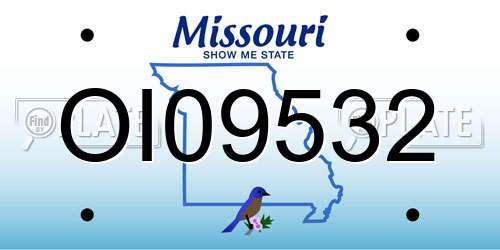 OI09532 Missouri License Plate