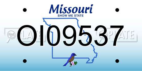 OI09537 Missouri License Plate