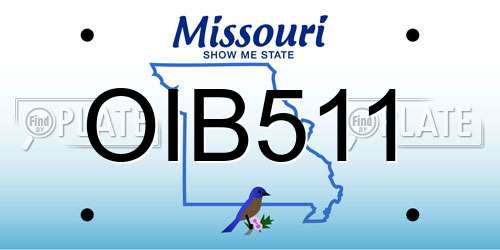 OIB511 Missouri License Plate