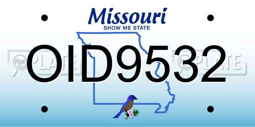 OID9532 Missouri License Plate