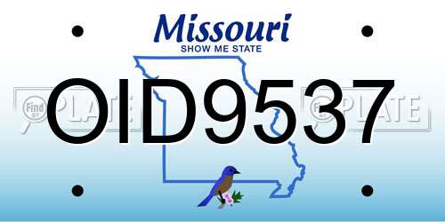 OID9537 Missouri License Plate