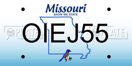 OIEJ55 Missouri License Plate