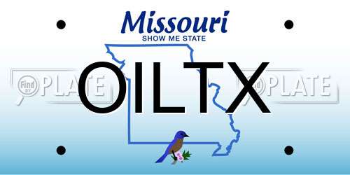 OILTX Missouri License Plate