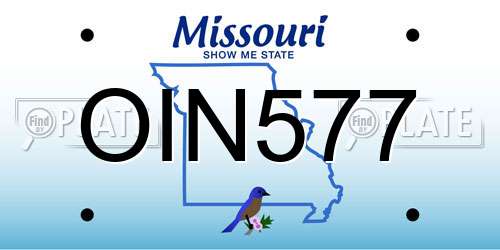 OIN577 Missouri License Plate