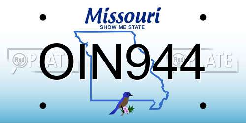 OIN944 Missouri License Plate
