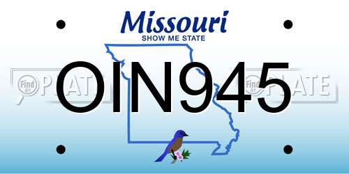 OIN945 Missouri License Plate
