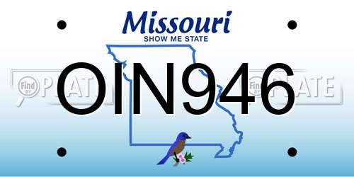 OIN946 Missouri License Plate