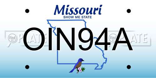 OIN94A Missouri License Plate