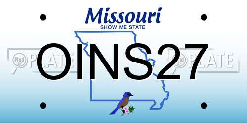 OINS27 Missouri License Plate