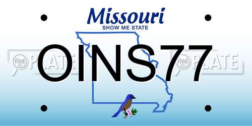 OINS77 Missouri License Plate