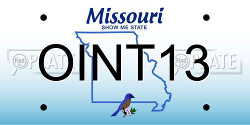 OINT13 Missouri License Plate