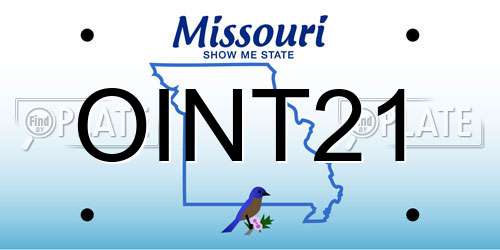 OINT21 Missouri License Plate