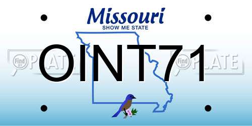 OINT71 Missouri License Plate