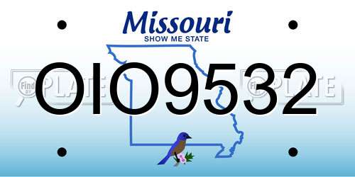 OIO9532 Missouri License Plate