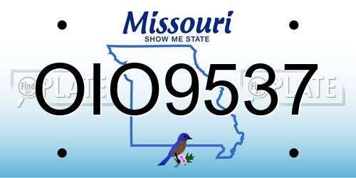 OIO9537 Missouri License Plate