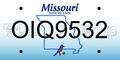 OIQ9532 Missouri License Plate