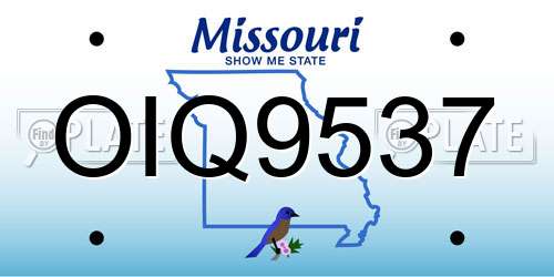 OIQ9537 Missouri License Plate