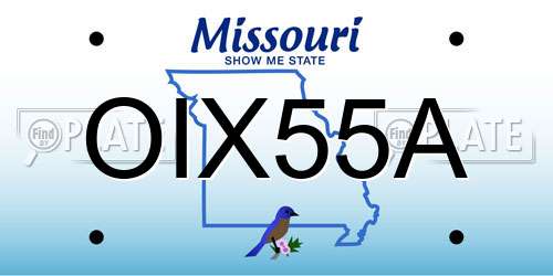 OIX55A Missouri License Plate