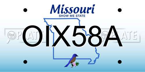 OIX58A Missouri License Plate