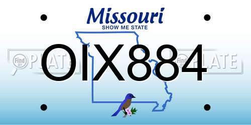 OIX884 Missouri License Plate