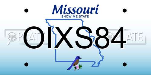 OIXS84 Missouri License Plate