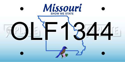 OLF1344 Missouri License Plate