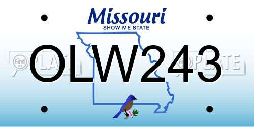 OLW243 Missouri License Plate