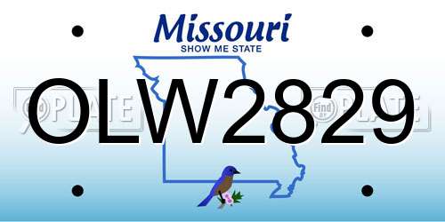 OLW2829 Missouri License Plate