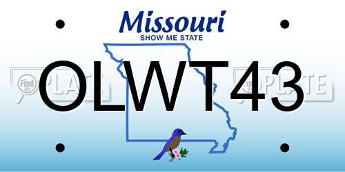 OLWT43 Missouri License Plate