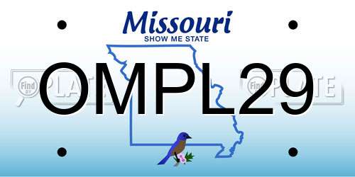 OMPL29 Missouri License Plate