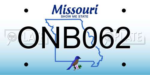 ONB062 Missouri License Plate