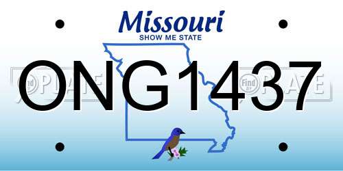 ONG1437 Missouri License Plate