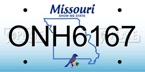 ONH6167 Missouri License Plate