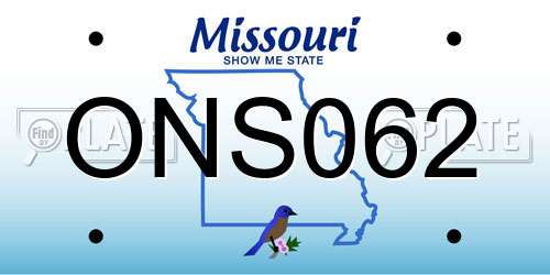 ONS062 Missouri License Plate