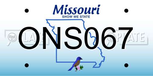 ONS067 Missouri License Plate