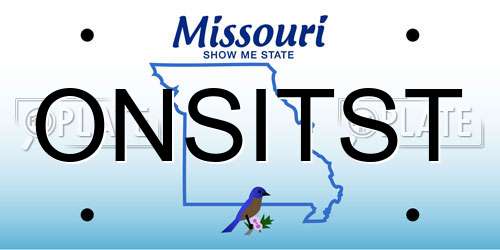 ONSITST Missouri License Plate