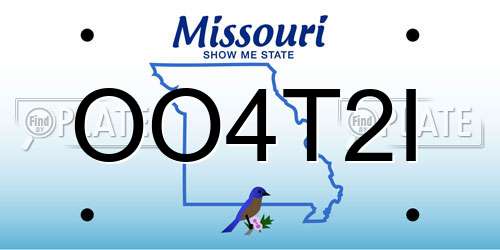OO4T2I Missouri License Plate