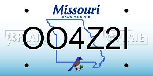 OO4Z2I Missouri License Plate