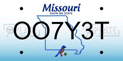 OO7Y3T Missouri License Plate