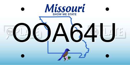 OOA64U Missouri License Plate