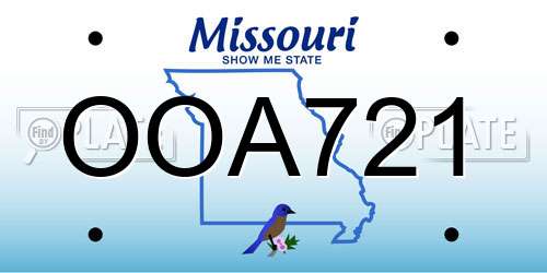 OOA721 Missouri License Plate
